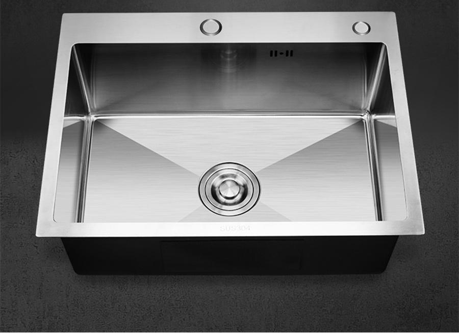 Huxon - Handmade Stainless Steel Lead-Free Large Kitchen Sink - Nordic Side - 03-18, modern-pieces