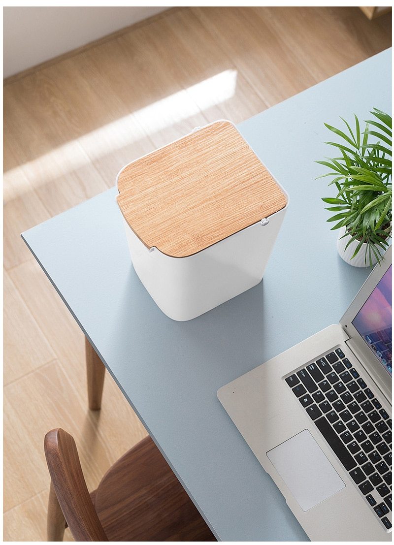 Modern Wooden Office Trash Can - Nordic Side - 09-27, modern-pieces