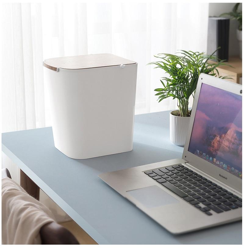Modern Wooden Office Trash Can - Nordic Side - 09-27, modern-pieces