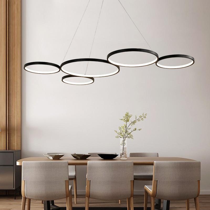 White & Black Circle Modern LED Pendant Lights - Nordic Side - 