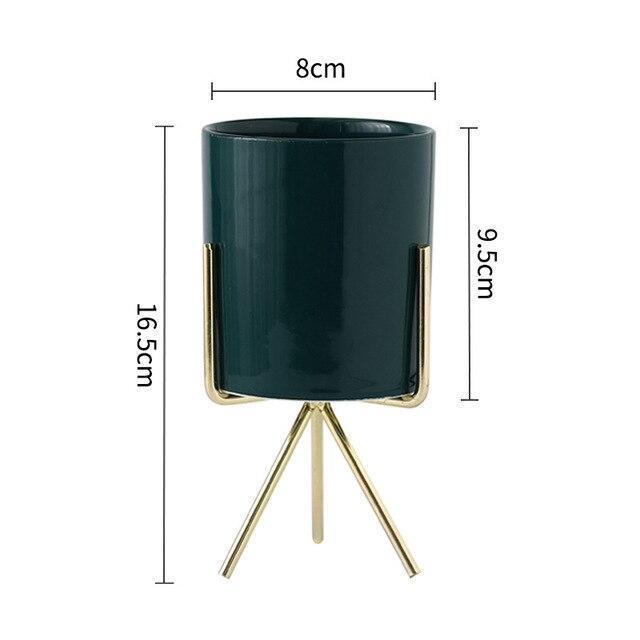 Dark Green Ceramic Vase - Nordic Side - 