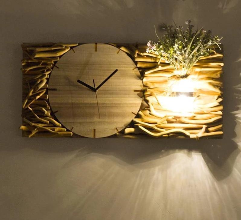 Tempo - Modern Wooden Clock & Vase - Nordic Side - 09-11, feed-cl0-over-80-dollars, modern-farmhouse, modern-wall-clock