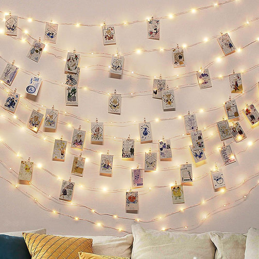 Strung - LED Fairy Light String with Photo Clips - Nordic Side - modern-pieces
