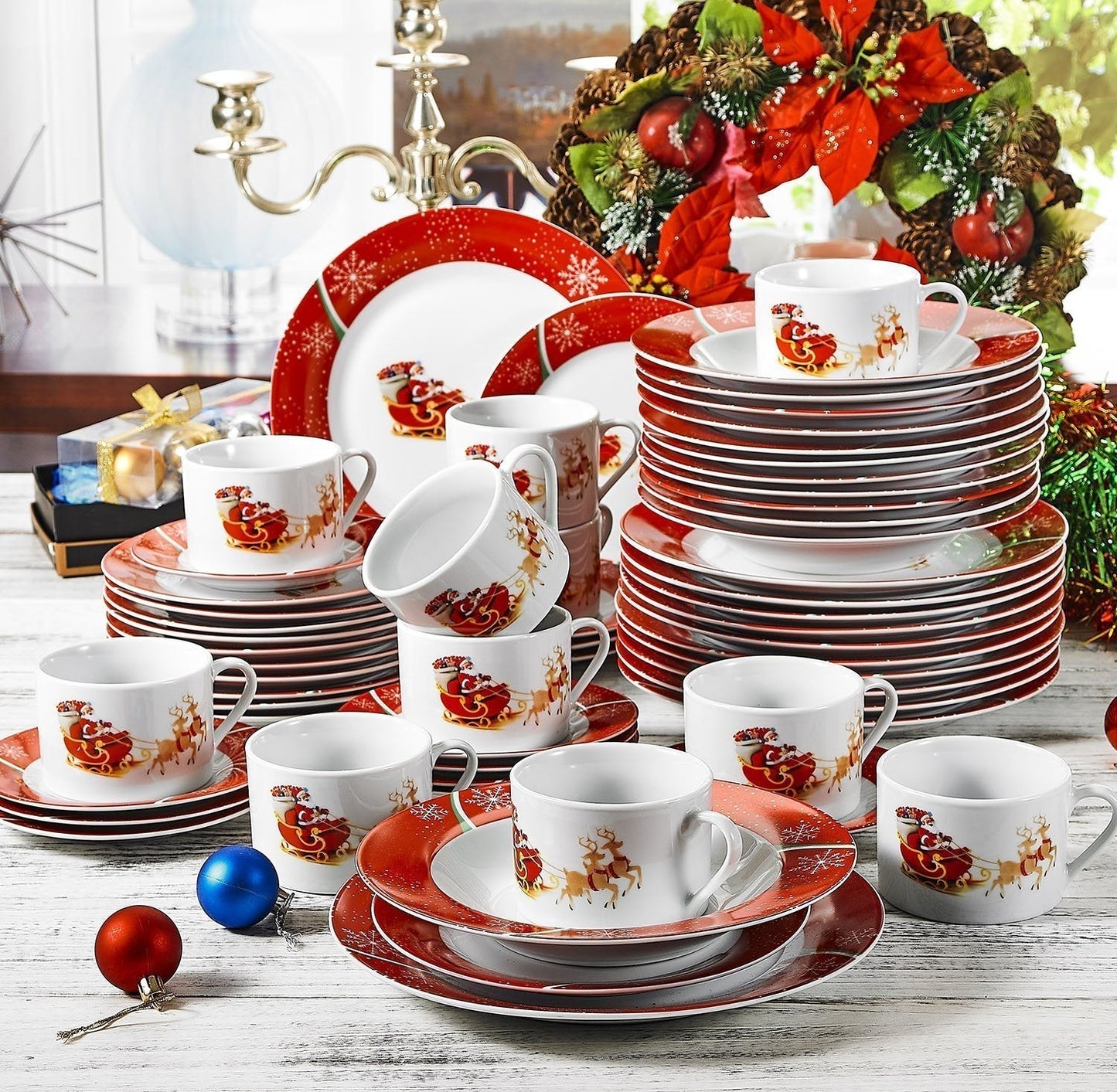 Christmas Porcelain Combi Set(60-Pieces) - Nordic Side - christmas, dinnerware, new year, xmas