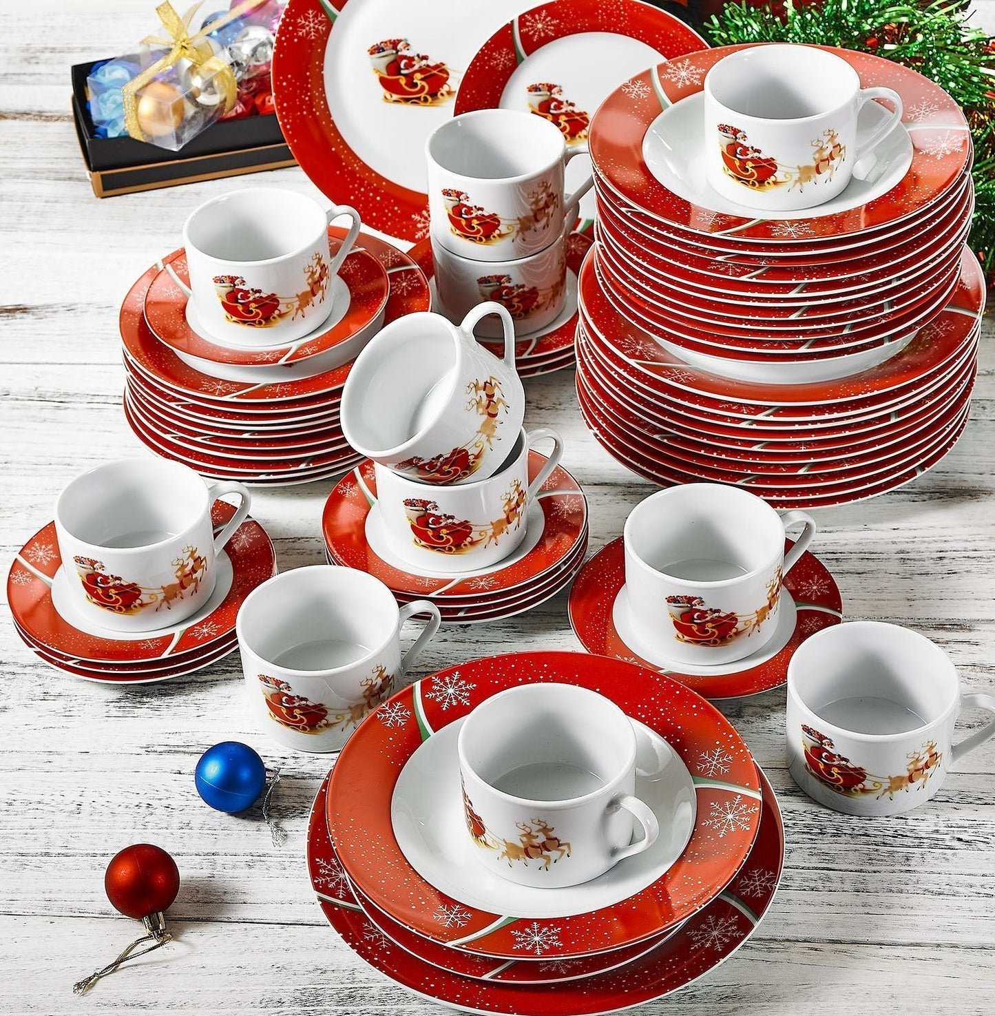 Christmas Porcelain Combi Set(60-Pieces) - Nordic Side - christmas, dinnerware, new year, xmas