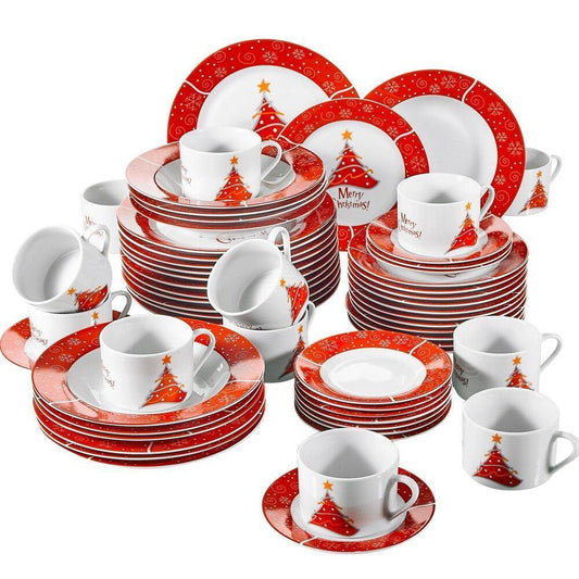 Christmas Style Porcelain Dinnerware(60-Pieces) - Nordic Side - christmas, dinnerware, new year, xmas