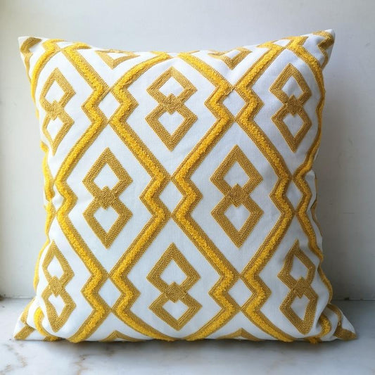 Yellow  Diamond Geometric Pillow Case - Nordic Side - bedroom, livingroom