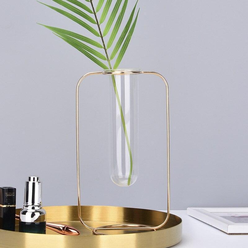 Gold Glass Iron Art Vase - Nordic Side - 