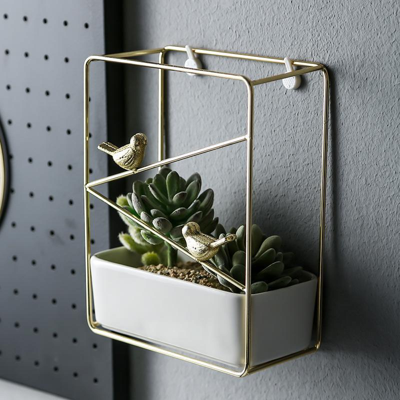 Gold Birdcage Ceramic Flower Vase - Nordic Side - 