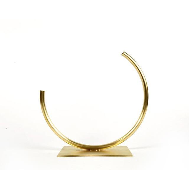 Nordic Style Golden Geometric Brass Vase - Nordic Side - 