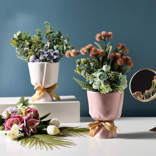 Bouquet Shape Ceramics Vase - Nordic Side - 