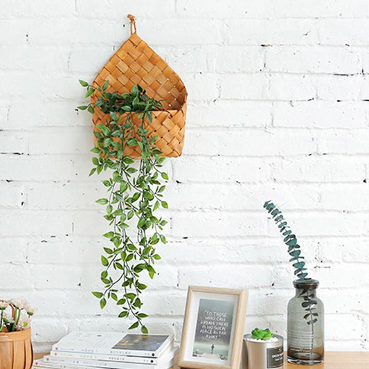 Evalyn - Natural Wicker Wall Hanging Planter - Nordic Side - 11-28, feed-cl1-planters, modern-farmhouse, modern-planter-collection