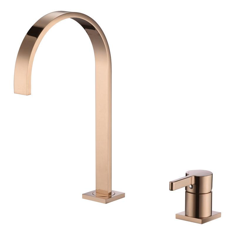 Raffo - Long Tube Two Hole Bathroom Sink Faucet - Nordic Side - 02-11, modern-pieces
