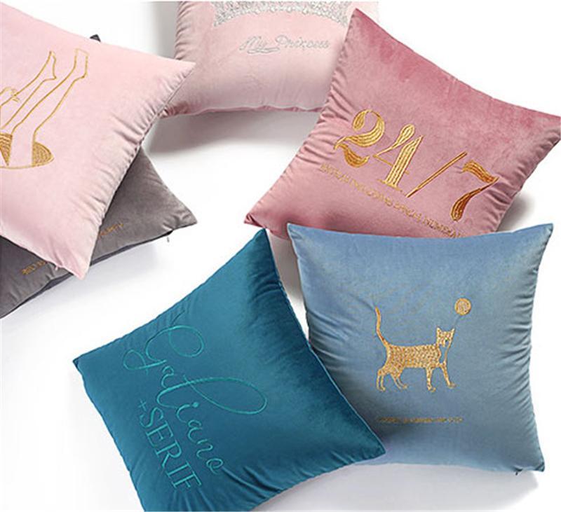 Modern Embroidery Cushion Cover - Nordic Side - 