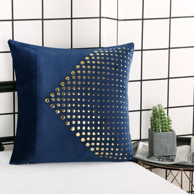 Velvet Cushion Cover with Rivets - Nordic Side - 