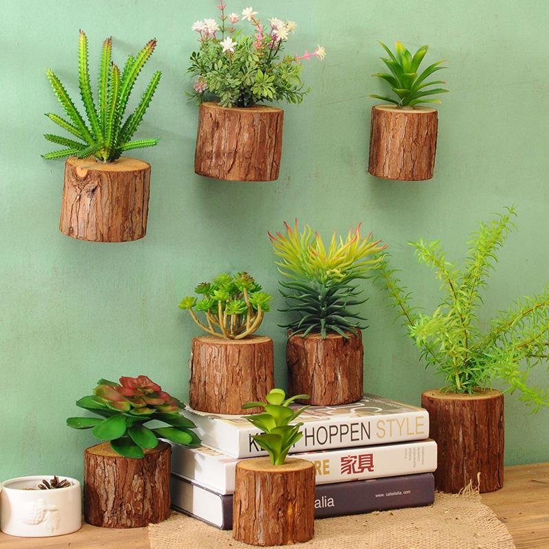 Woody - 3D Imitation Trunk Wall Planter - Nordic Side - 11-18, feed-cl1-planters, modern-farmhouse, modern-planter-collection