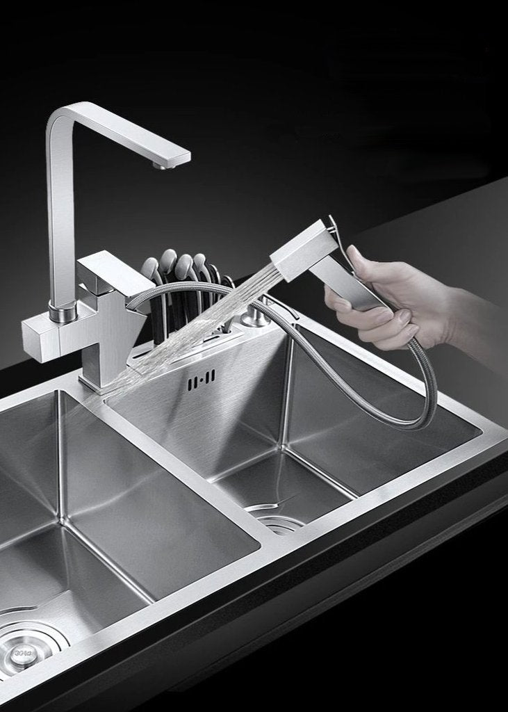Vertigo - Stainless Steel Double Kitchen Sink - Nordic Side - 11-26, kitchen, modern-pieces, sink