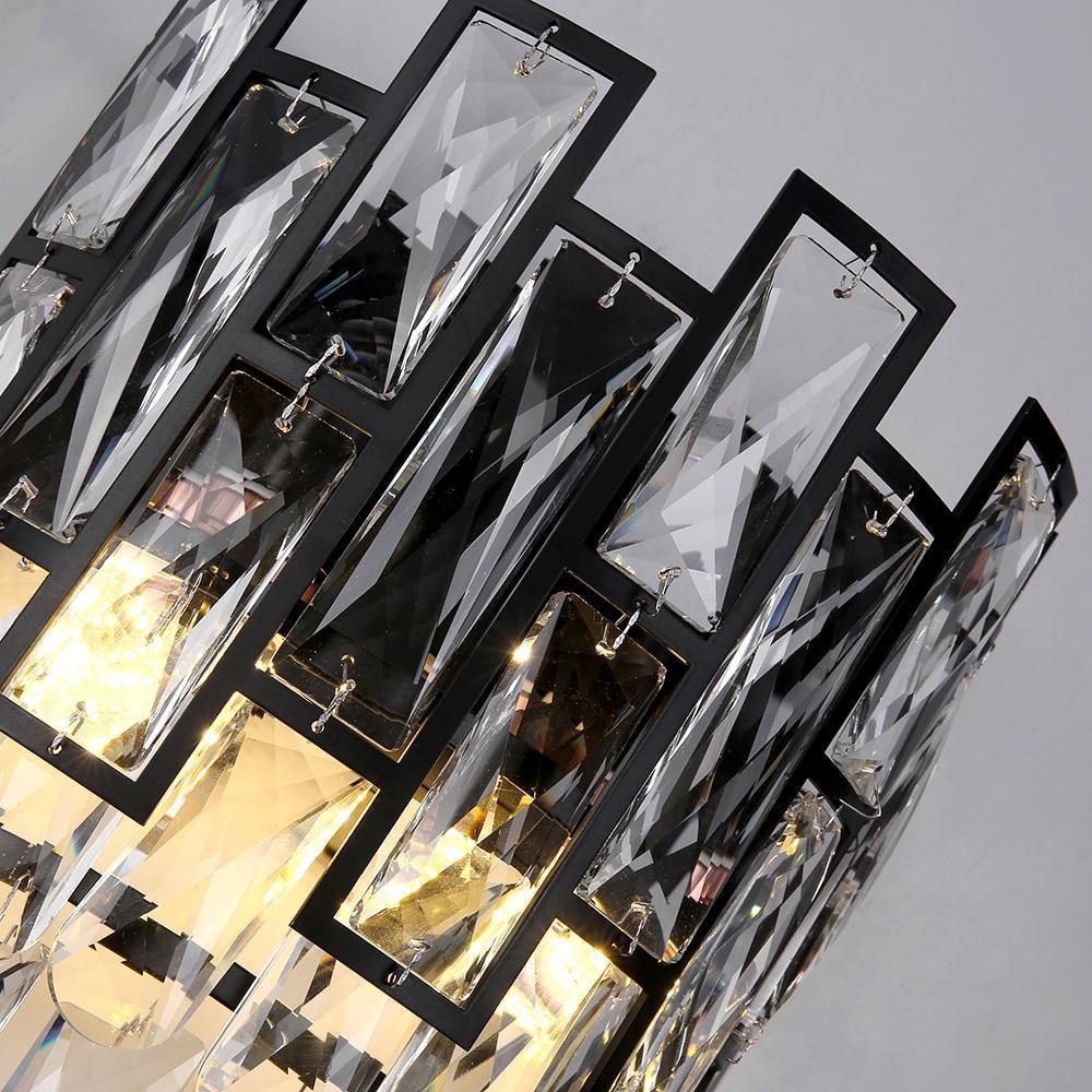 Mimis' Mirrored Wall Lamp - Nordic Side - black, crystal, walllamp