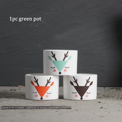 Jolie - Decorative Iron Frame Ceramic Flower Plant Pot - Nordic Side - 02-09, modern-pieces