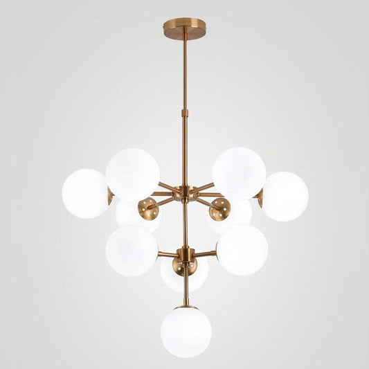 MOIS Frosted Glass 10 Bulb Chandelier - Nordic Side - 