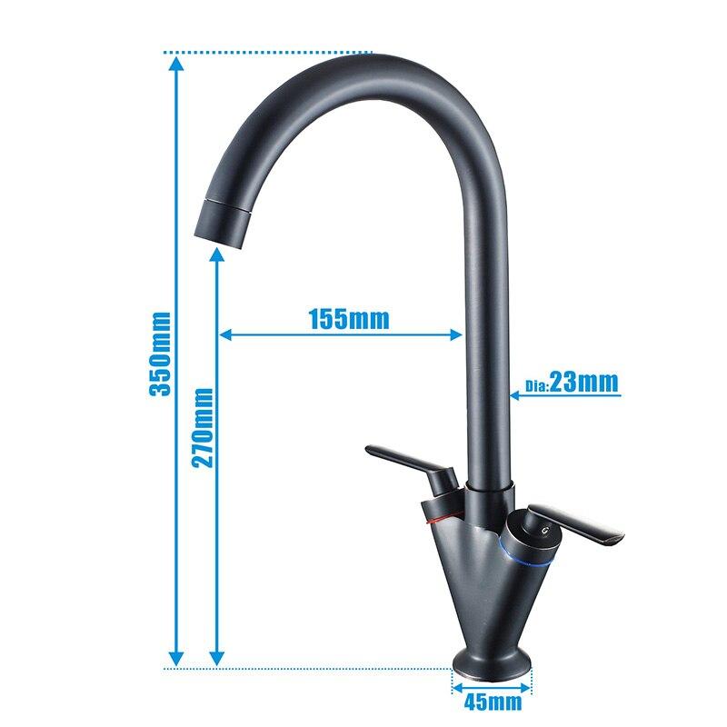 Theresa - Two Handle Rotating Kitchen Faucet - Nordic Side - 03-15, modern-pieces