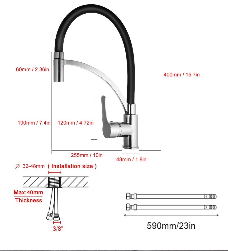 Lodge - Rotating Flexible Kitchen Faucet - Nordic Side - 03-15, modern-pieces