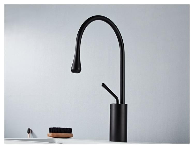 Raffeto - Brass Crane Bathroom Faucet - Nordic Side - 03-12, modern-pieces
