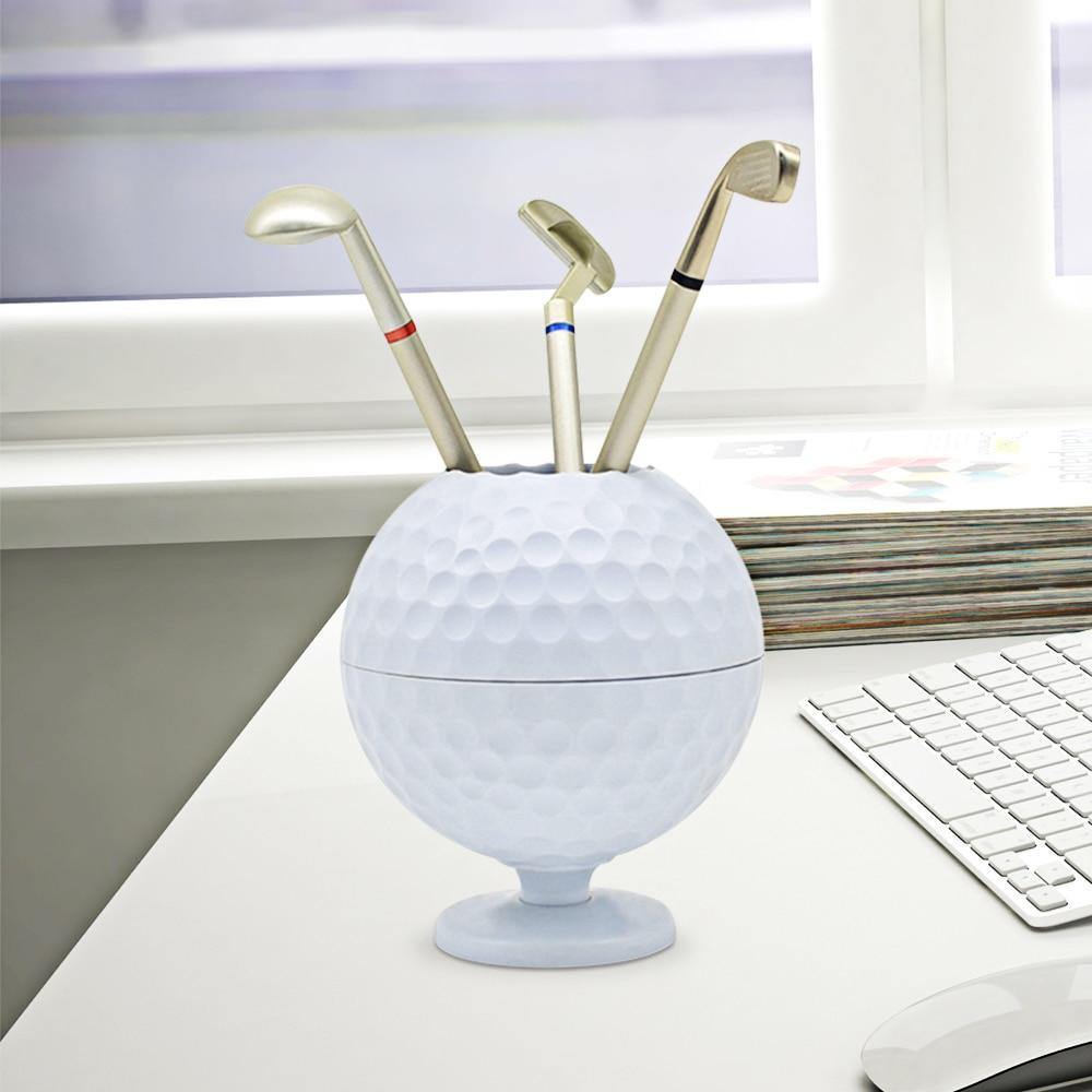 Novelty Golf Ball Utensil Holder [With 3 Golf Club Pens!] - Nordic Side - golf