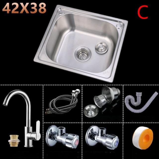 Matteo - Single Thick Stainless Steel Basin Kitchen Sink - Nordic Side - 03-18, modern-pieces