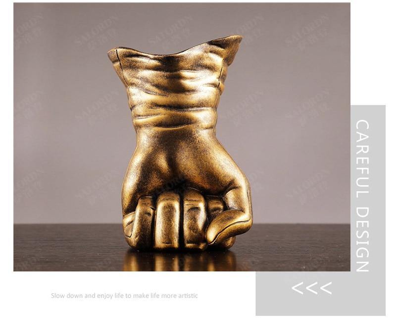 Vintage Bronze Gloved Hand Vase/Wine Holder - Nordic Side - 