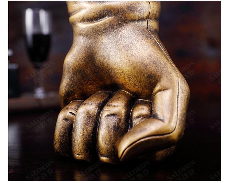 Vintage Bronze Gloved Hand Vase/Wine Holder - Nordic Side - 