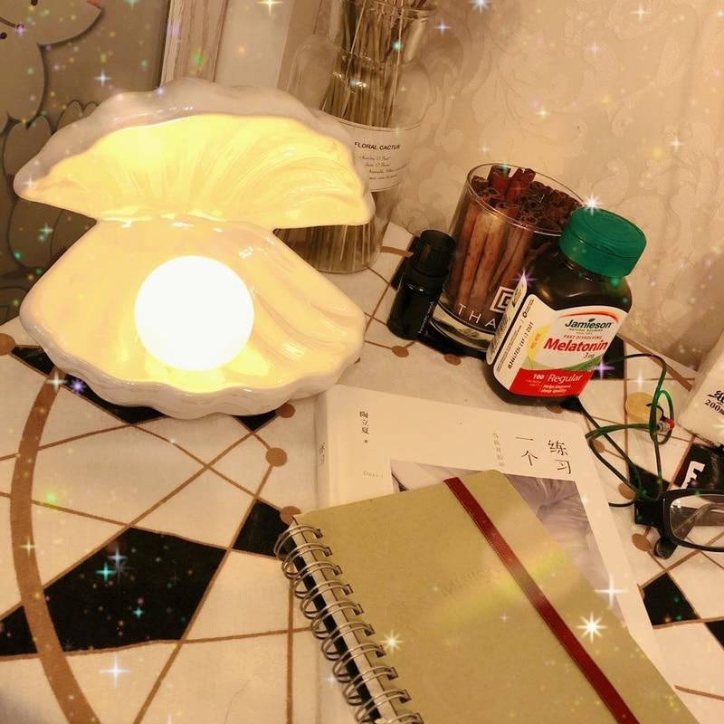 Sirenita - Pearl & Shell Desk Lamp - Nordic Side - 05-12, modern-lighting, modern-pieces