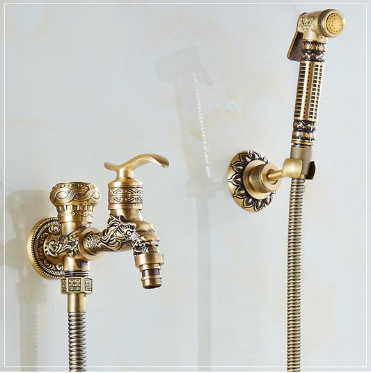 Felicia - Vintage Brass Wall Mounted Bidet - Nordic Side - 04-24, feed-cl0-over-80-dollars, modern-farmhouse