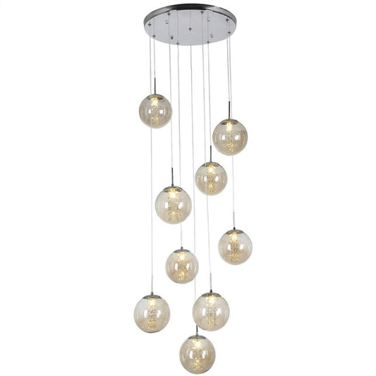 Contemporary LED Crystal Chandelier Staircase Lighting - Nordic Side - 