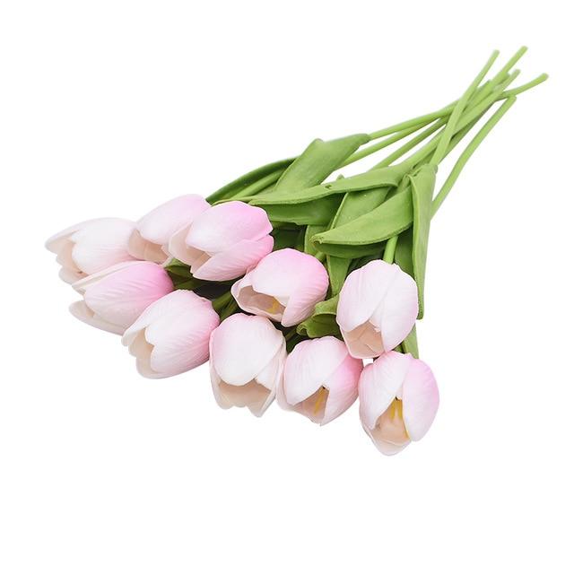 Faux Tulip Flowe Bouquet (10 Flowers)