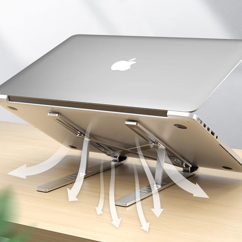 Adjustable Laptop Stand - Portable, Ergonomic, for Desk - Nordic Side - Adjustable aluminium laptop holder, Affordable desk stand, Compatible folding device stand, Correct posture, Custom des