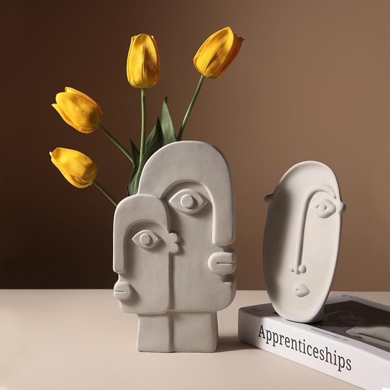 Lightweight Face Shaped Ceramic Vase
