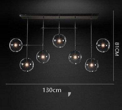 Steph Linear glass bubble lamp chandelier  black/gold - Nordic Side - 