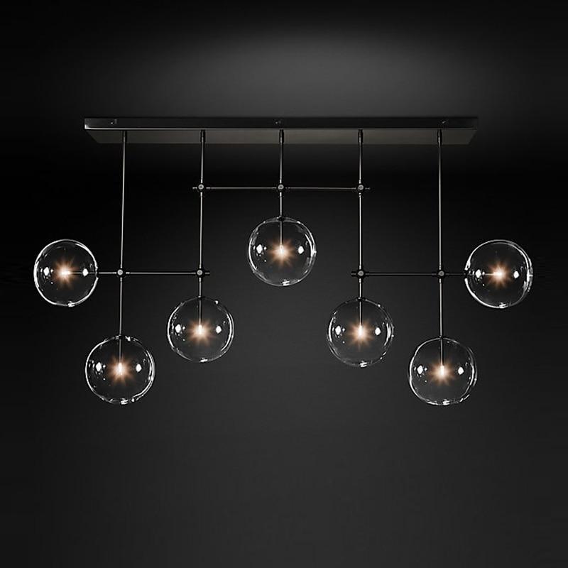 Steph Linear glass bubble lamp chandelier  black/gold - Nordic Side - 