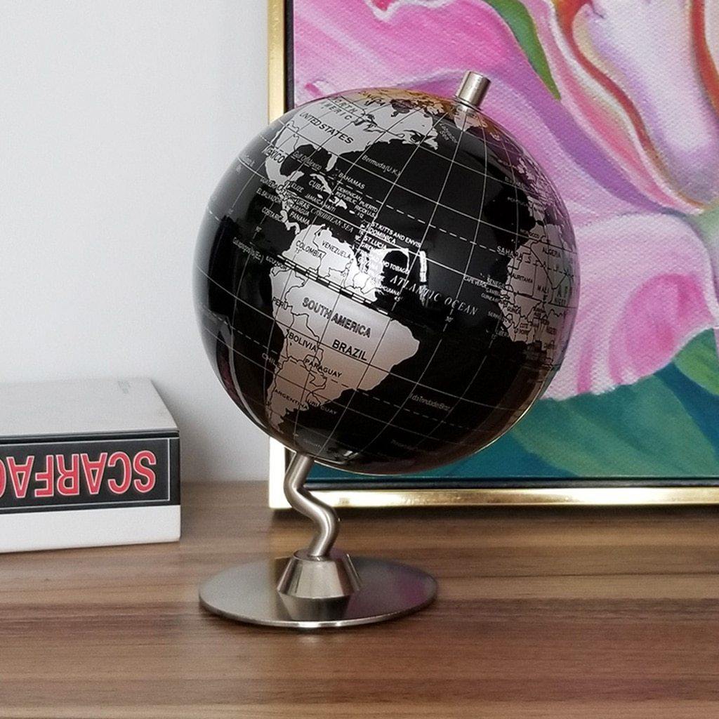 Decorative Tilted Metallic Globe - Nordic Side - globe