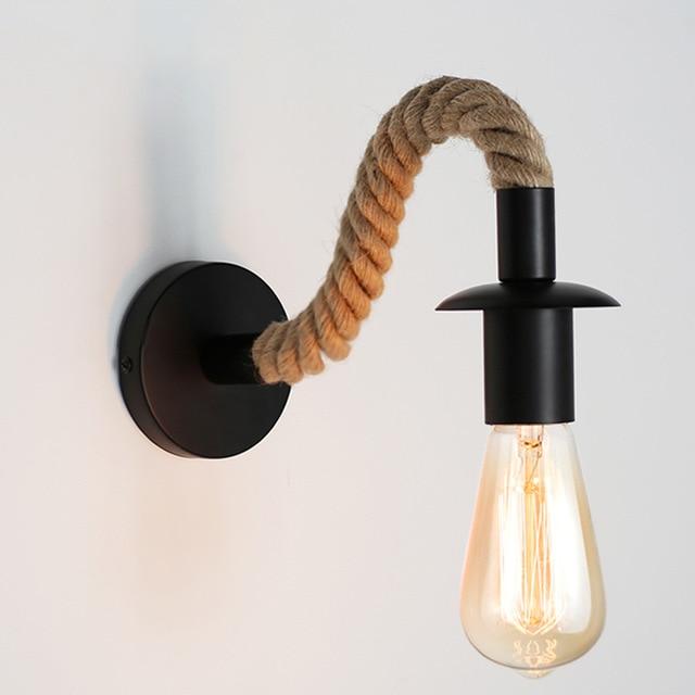 Vintage Wooden Industrial Wall Lamp