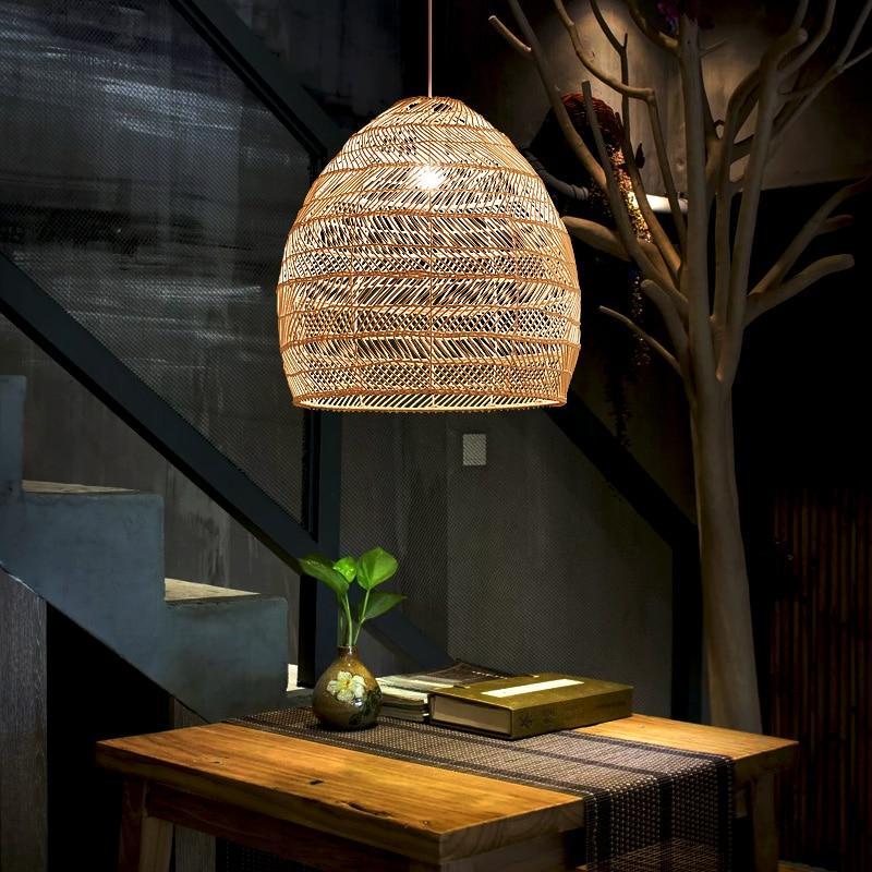 Bamboo Rattan Vintage Pendant Lamp Light