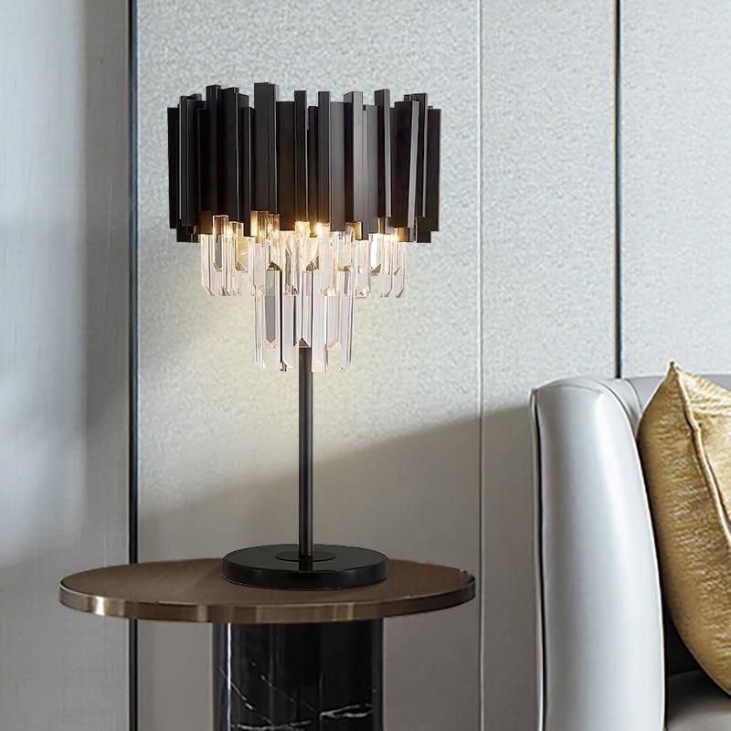 Black Wyvern Table Lamp - Nordic Side - black, crystal, tablelamp