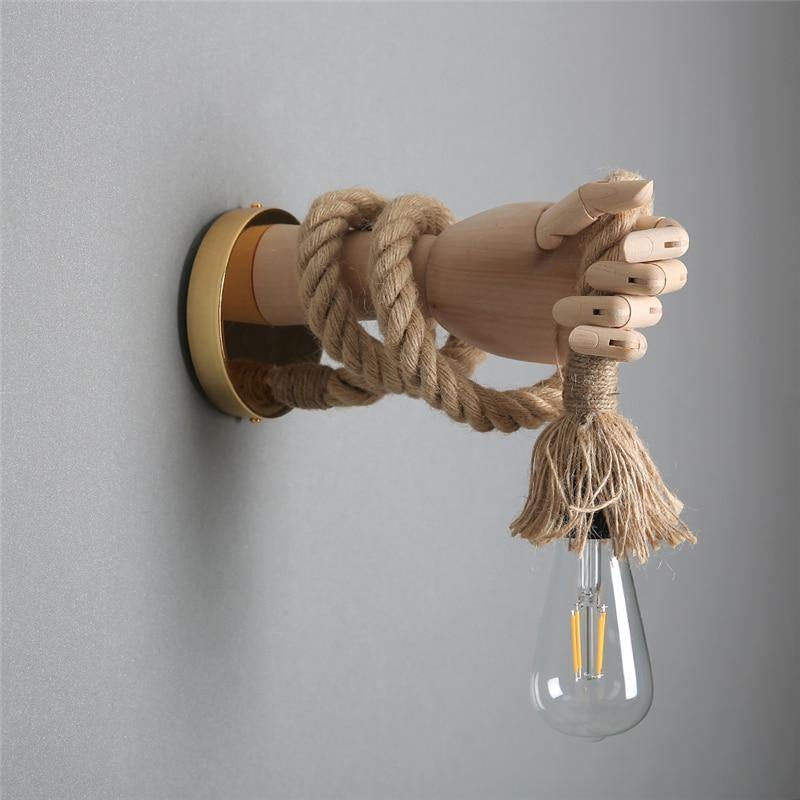Hand & Rope Wall Light - Nordic Side - hand, light, rope