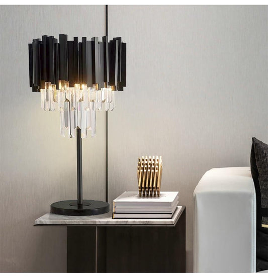 Black Wyvern Table Lamp - Nordic Side - black, crystal, tablelamp