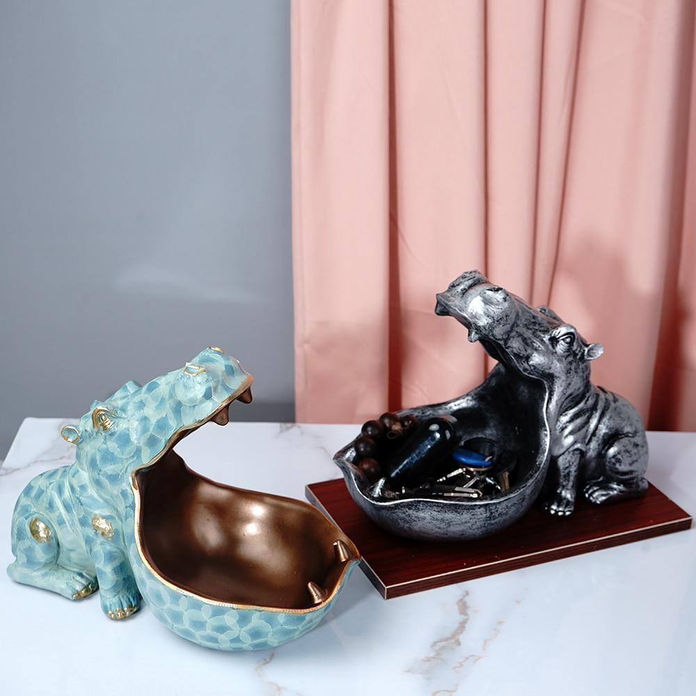 Decorative Hippo Storage Figurine - Nordic Side - hippo