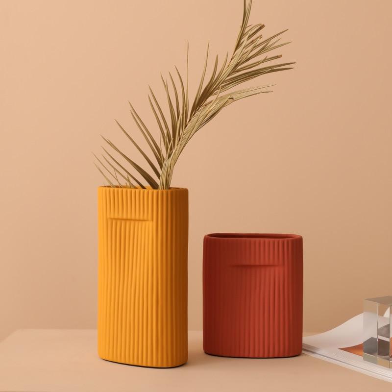 Vertical Line Ceramic Vase