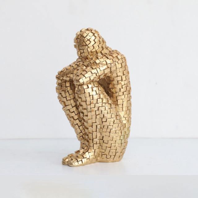 "Lost In Thought" - Abstract Thinker Figurine - Nordic Side - abstract, lost in thought, thinker