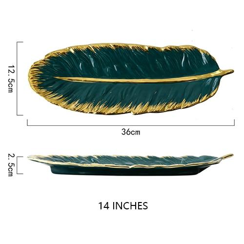 Nordic Leaf Shape Ceramic Storage Tray