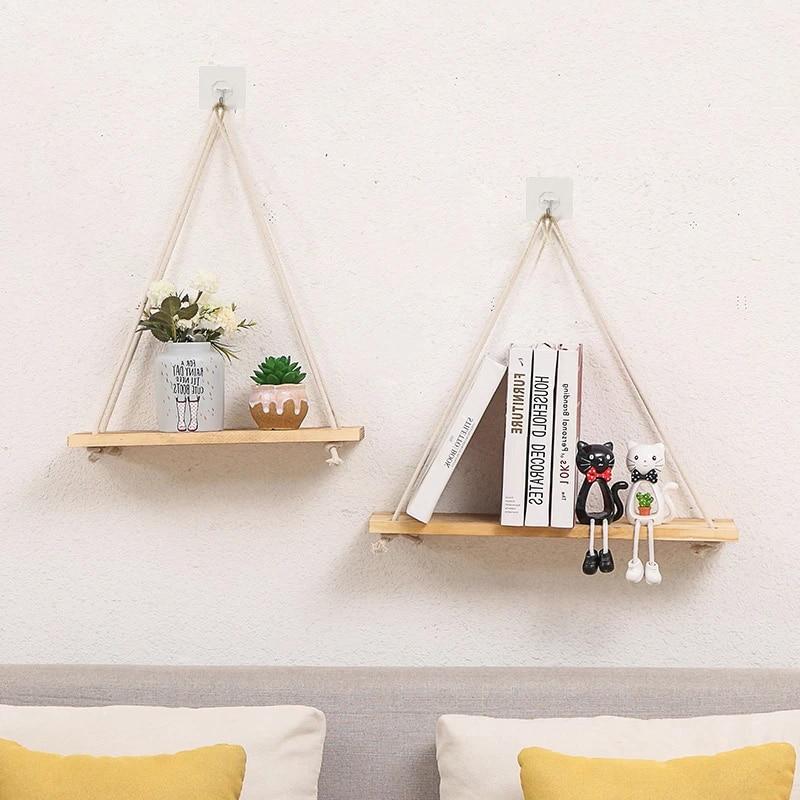 Wood Swing Hanging  Floating Shelves (including installation hooks)
